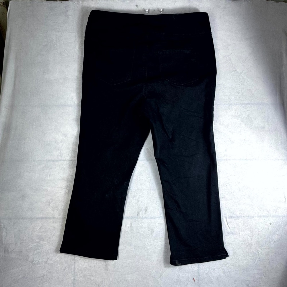 Stitch Star Capri Pants Womens XL Black Mid Rise Everyday Casual Wear Pull On